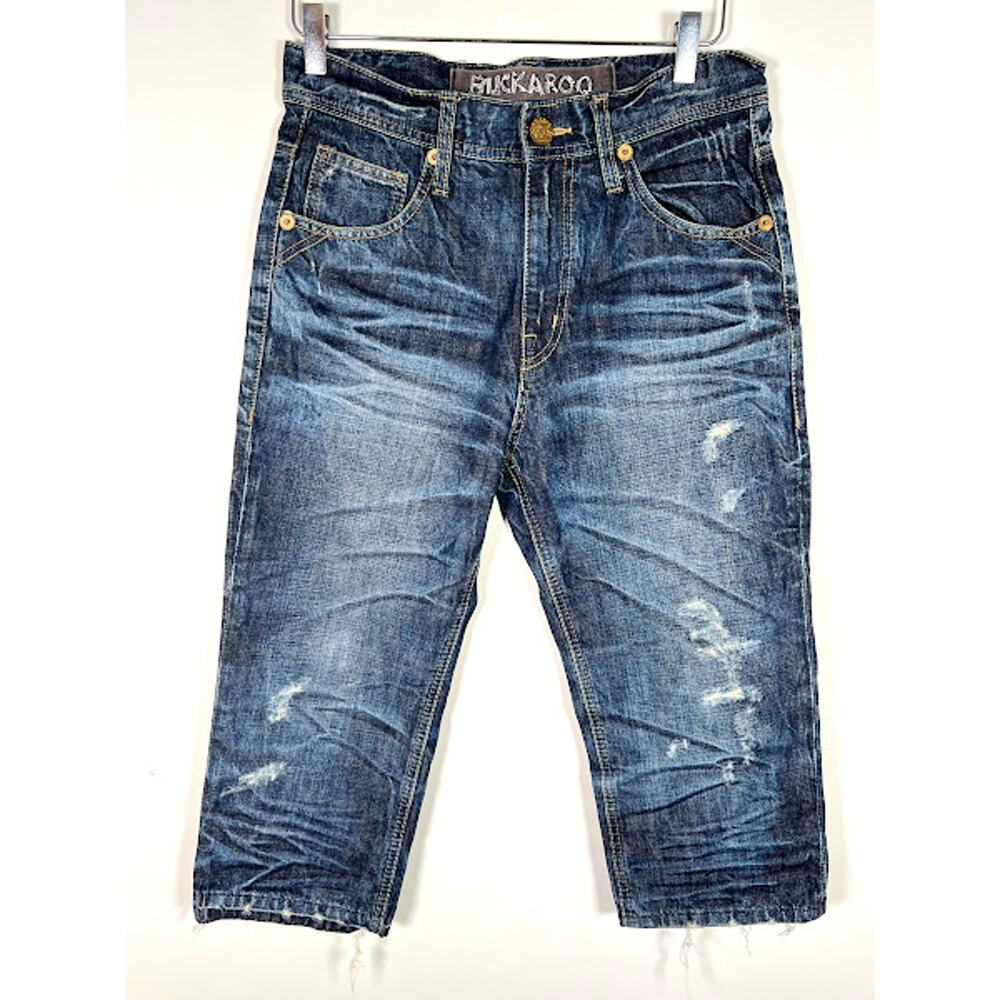 Buckaroo Men's Crop Jeans 30 Distressed Medium Wash Blue Denim